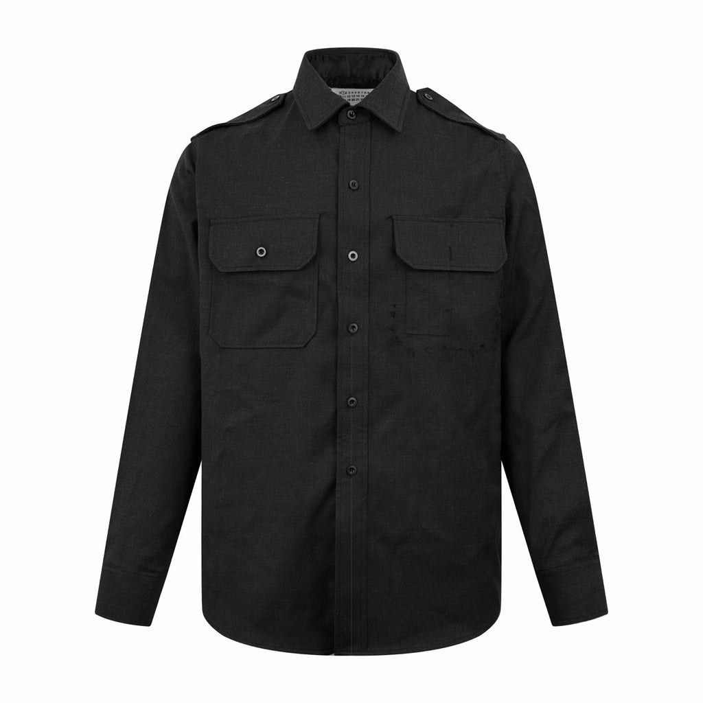 2026 New Mai Wool Shirt with Decorative Stitching (25282-B60)