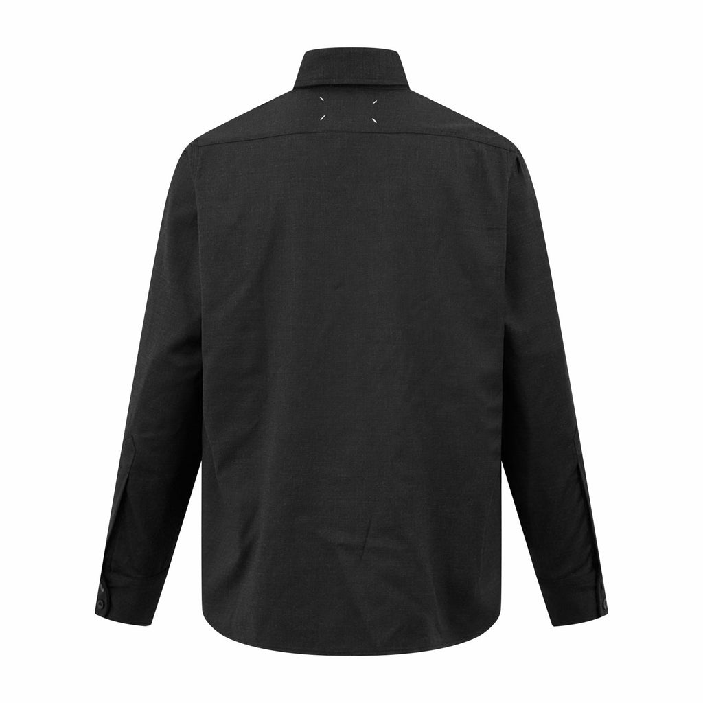 2026 New Mai Wool Shirt with Decorative Stitching (25282-B60)