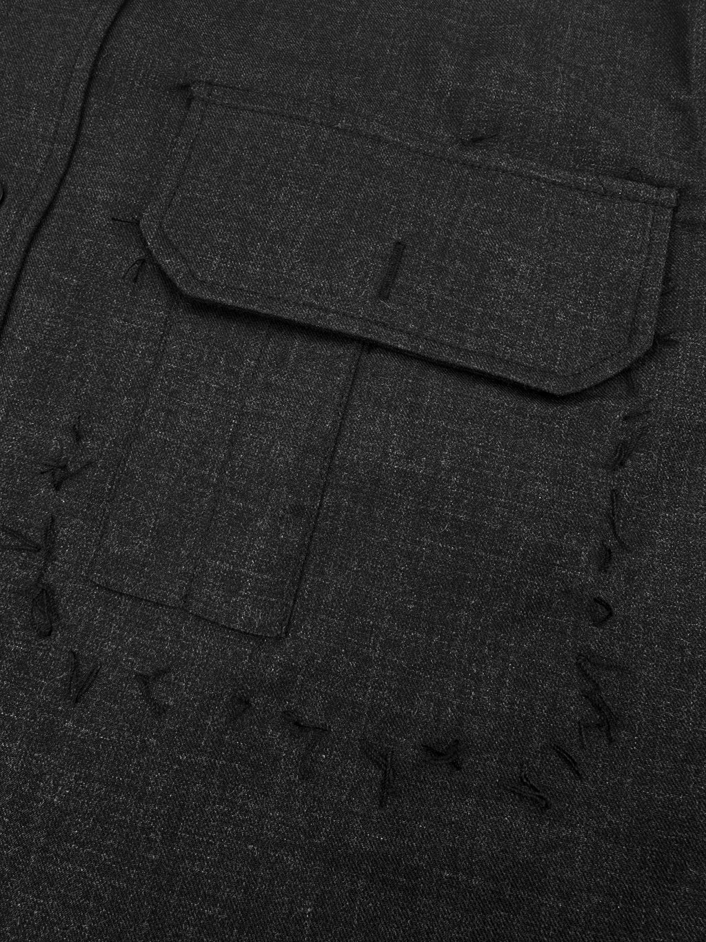 2026 New Mai Wool Shirt with Decorative Stitching (25282-B60)