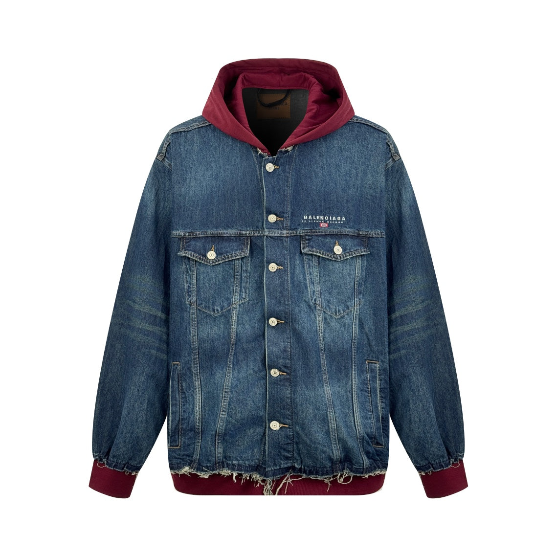 2026 New Balen Embroidered Denim Hooded Jacket (25337-C30)