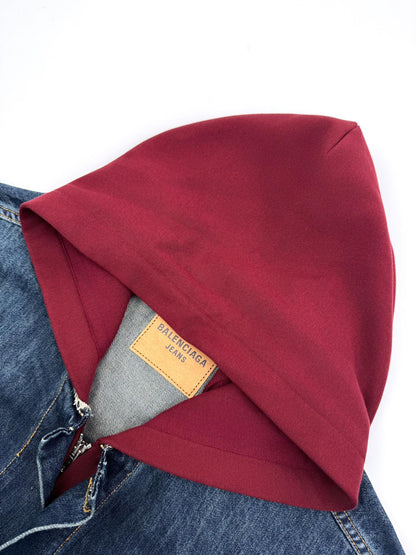 2026 New Balen Embroidered Denim Hooded Jacket (25337-C30)