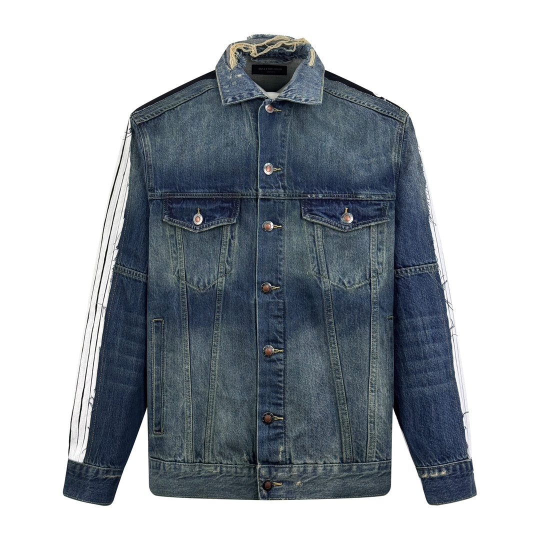 2026 New Balen CUT-UP Denim Jacket (MM078-C40)