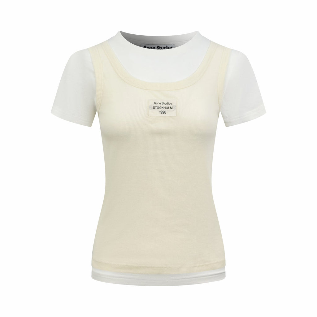 2026 Women's Acn Faux Two-Piece Short-Sleeved Top (FF701)