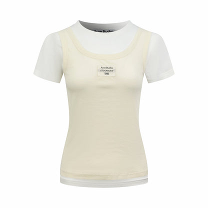 2026 Women's Acn Faux Two-Piece Short-Sleeved Top (FF701)