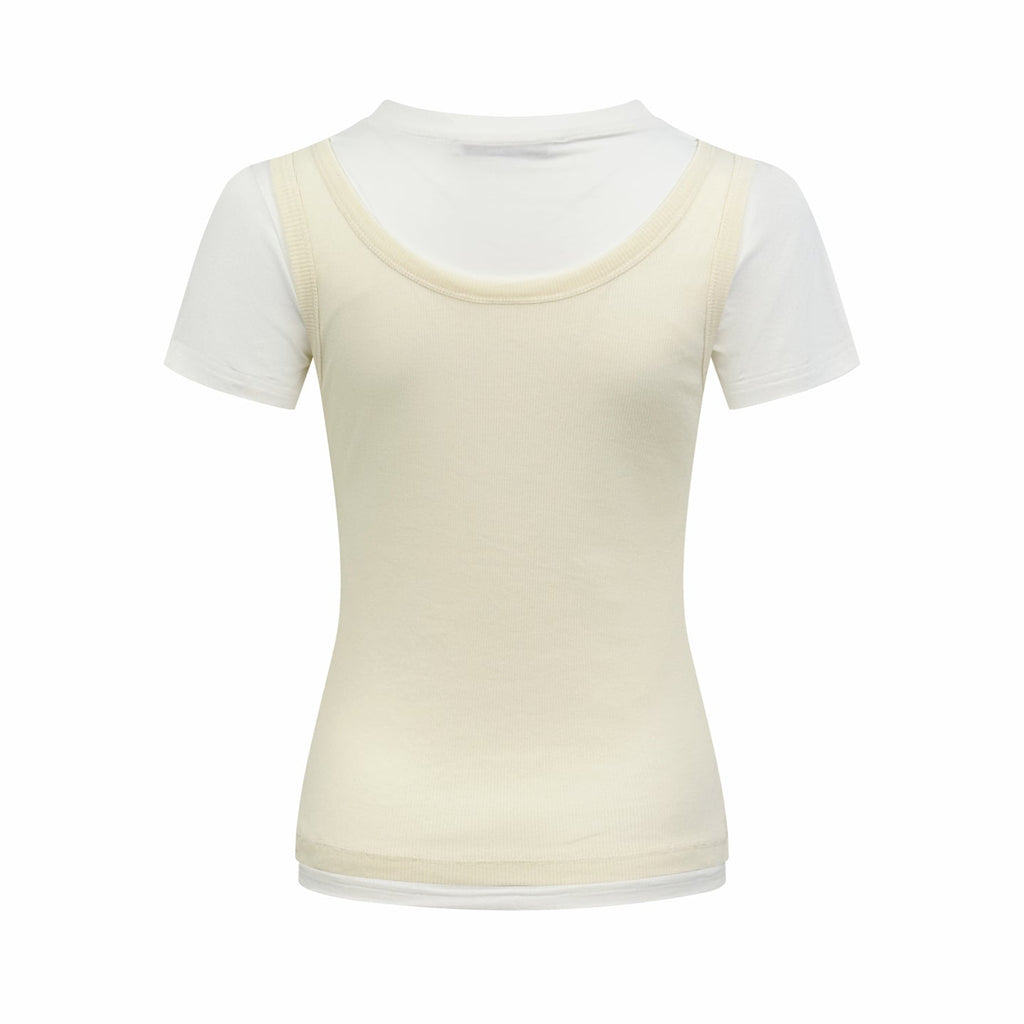 2026 Women's Acn Faux Two-Piece Short-Sleeved Top (FF701)