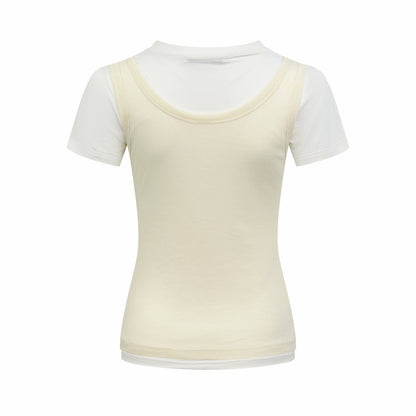 2026 Women's Acn Faux Two-Piece Short-Sleeved Top (FF701)