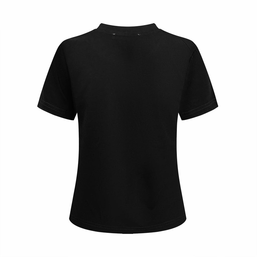 2026 Women's Acn Short-Sleeved T-Shirt with Screen-Printed Distressed Logo (FF731)