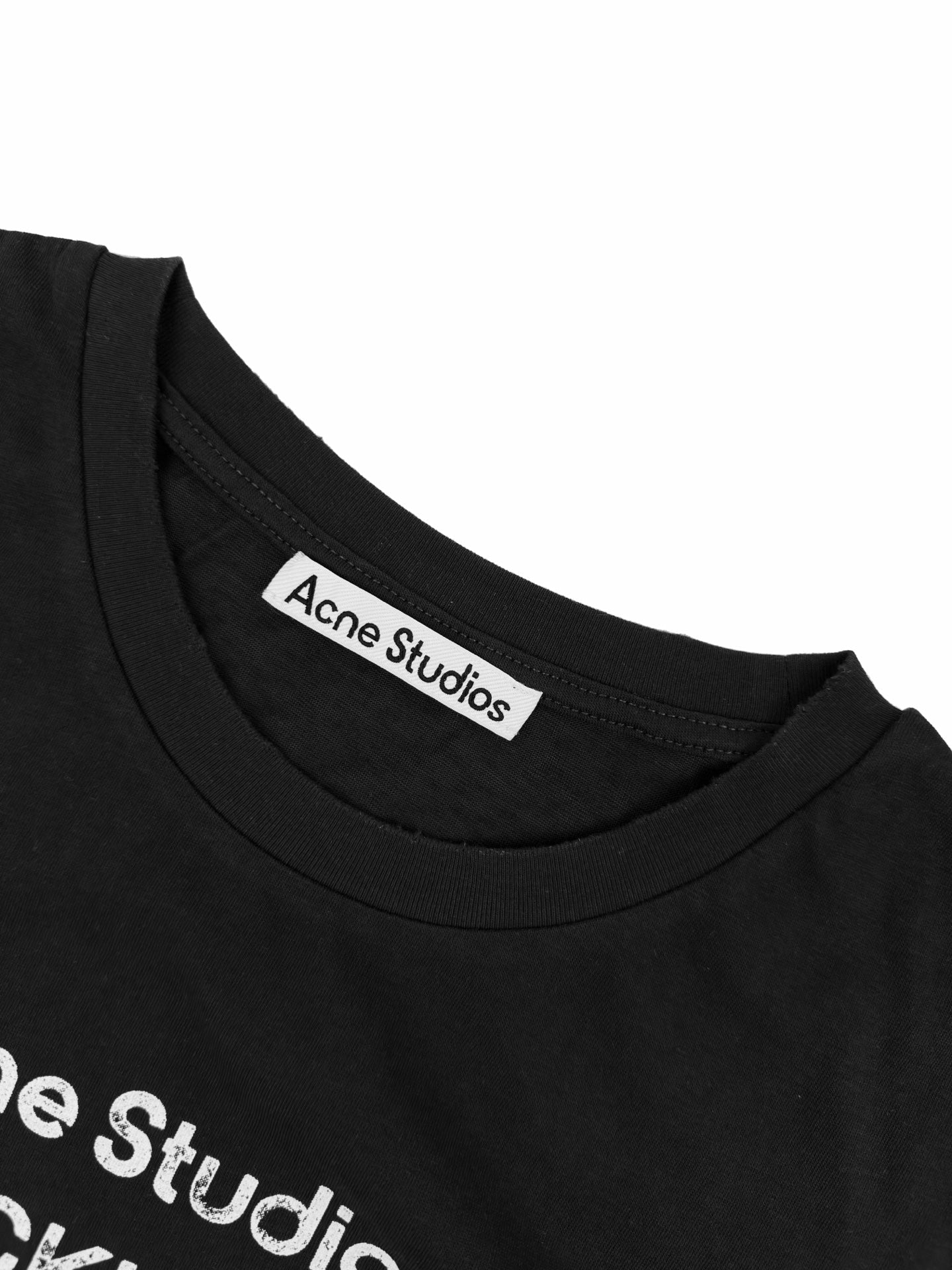 2026 Women's Acn Short-Sleeved T-Shirt with Screen-Printed Distressed Logo (FF731)