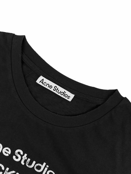 2026 Women's Acn Short-Sleeved T-Shirt with Screen-Printed Distressed Logo (FF731)