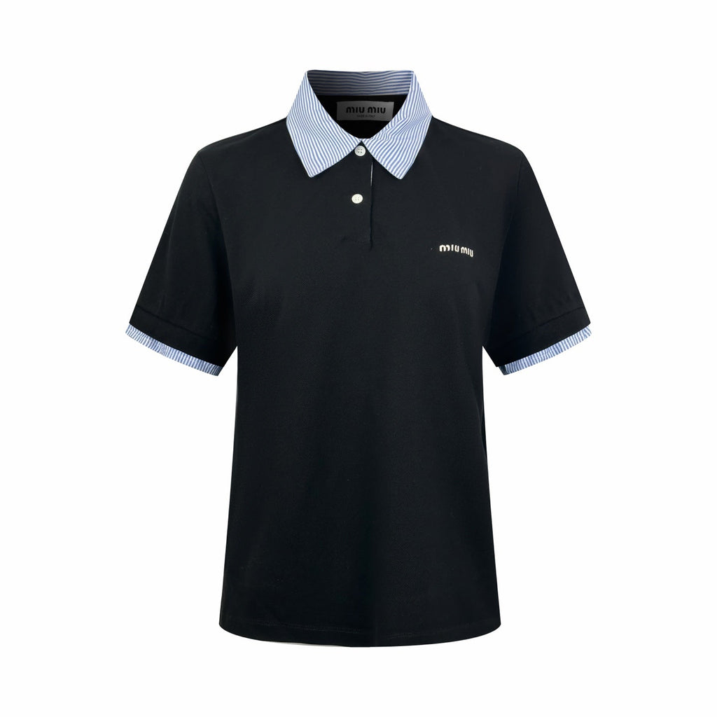 2026 Women's MM Colour-Blocked Collared Polo Shirt (FF713)