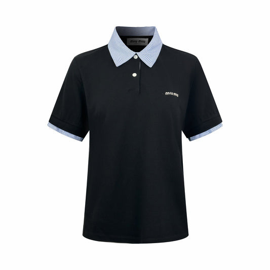 2026 Women's MM Colour-Blocked Collared Polo Shirt (FF713)