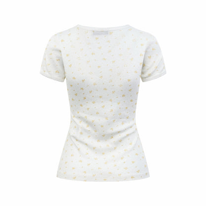 2026 Women's MM Floral Short-Sleeved T-Shirt (FF745)