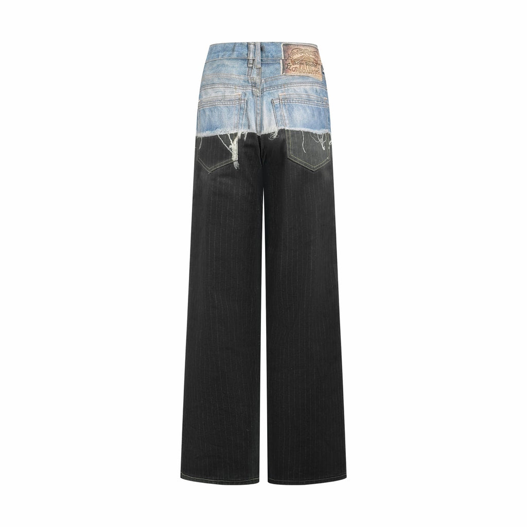 2026 Women's Acn Optical Illusion Striped Dyed Jeans (FF715)