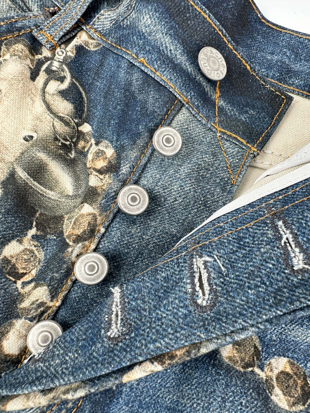 2026 New Acn Optical Illusion Print Distressed Denim Trousers (BB851-C05)