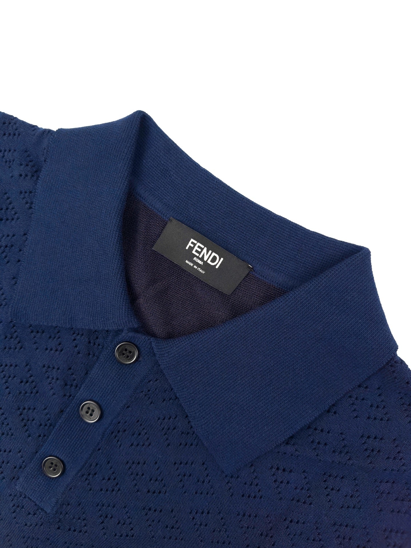 2026 New Arrival FF Jacquard Polo Neck Knit Jumper (AA622-A75)