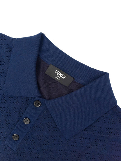 2026 New Arrival FF Jacquard Polo Neck Knit Jumper (AA622-A75)