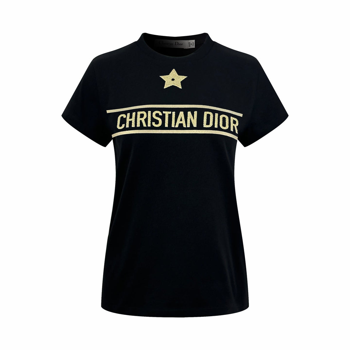 2026 Women's CD Lucky Star Embroidered Short-Sleeved T-Shirt (DD127)