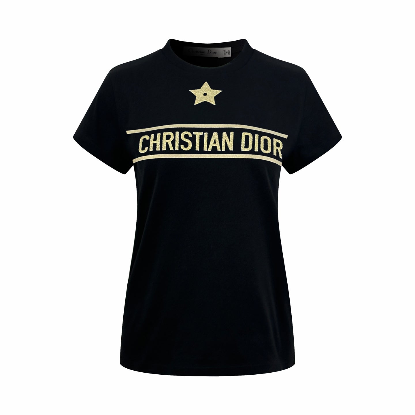 2026 Women's CD Lucky Star Embroidered Short-Sleeved T-Shirt (DD127)