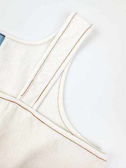 2026 Women's Triangle Brand Denim Halter Dress (DD118)
