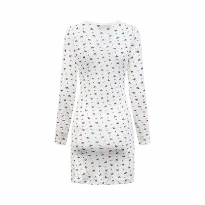 2026 Women's MM Floral Long-Sleeved Dress (FF746)