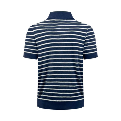 2026 New RL Embroidered Stripe Polo Neck Knit (CC985-A80)