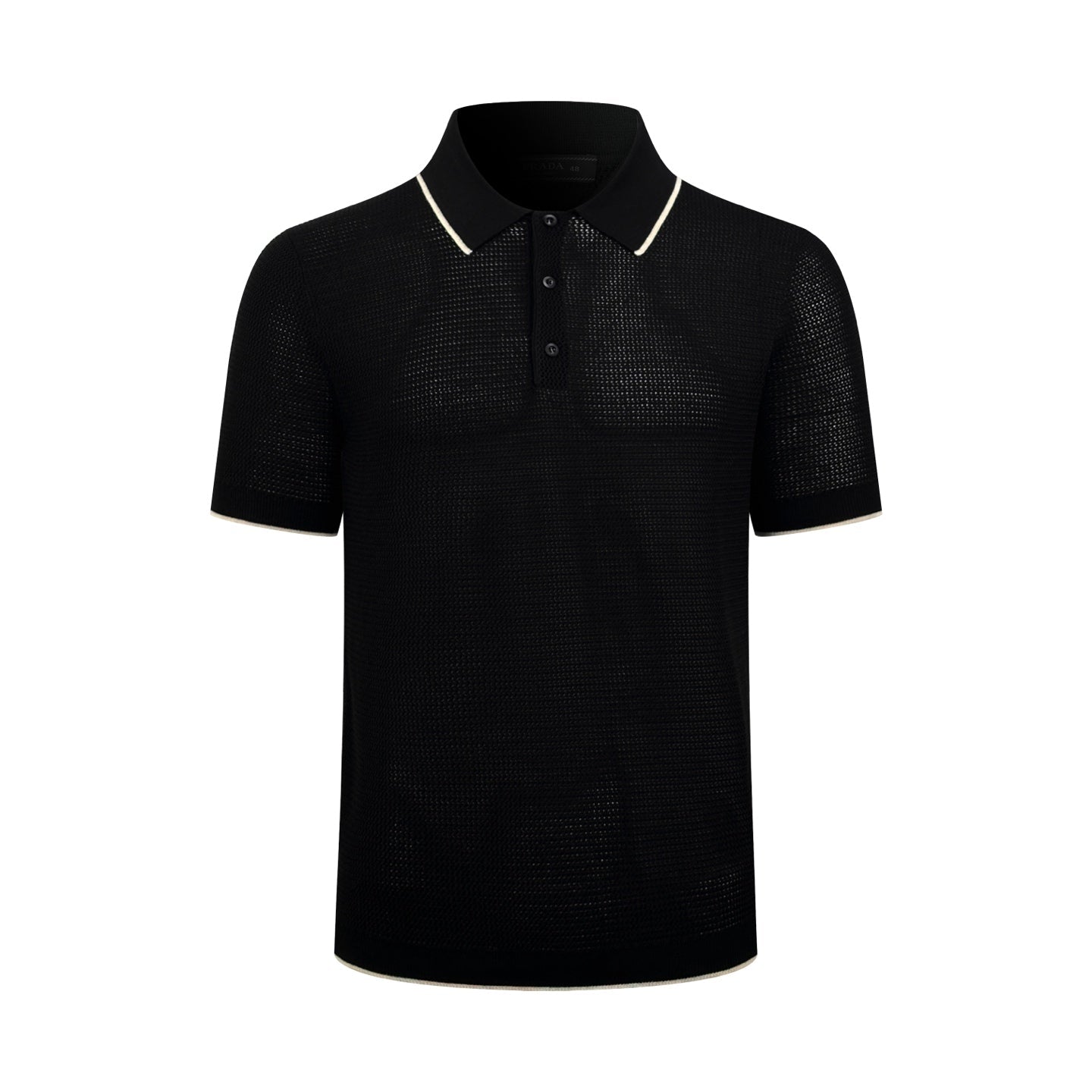 2026 New Triangle Brand Logo Mesh Polo Neck Knit Top (CC983-A75)
