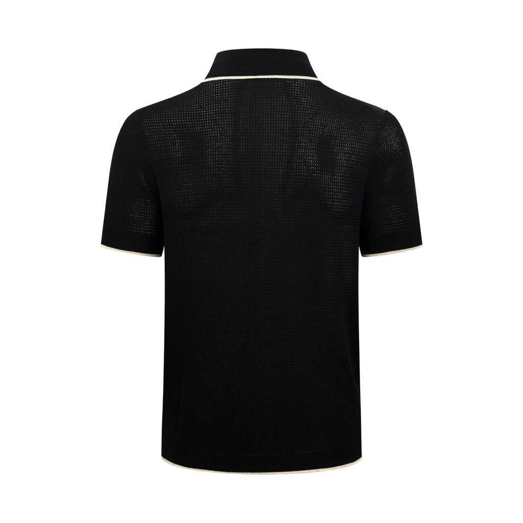 2026 New Triangle Brand Logo Mesh Polo Neck Knit Top (CC983-A75)