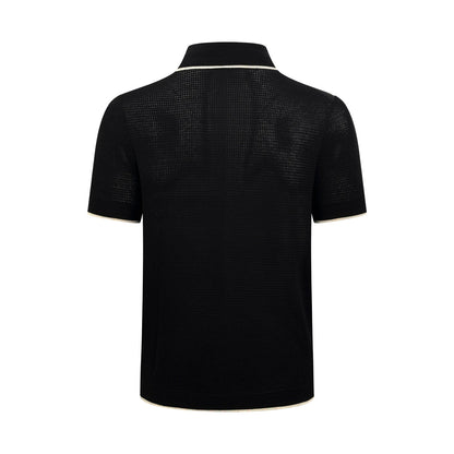 2026 New Triangle Brand Logo Mesh Polo Neck Knit Top (CC983-A75)
