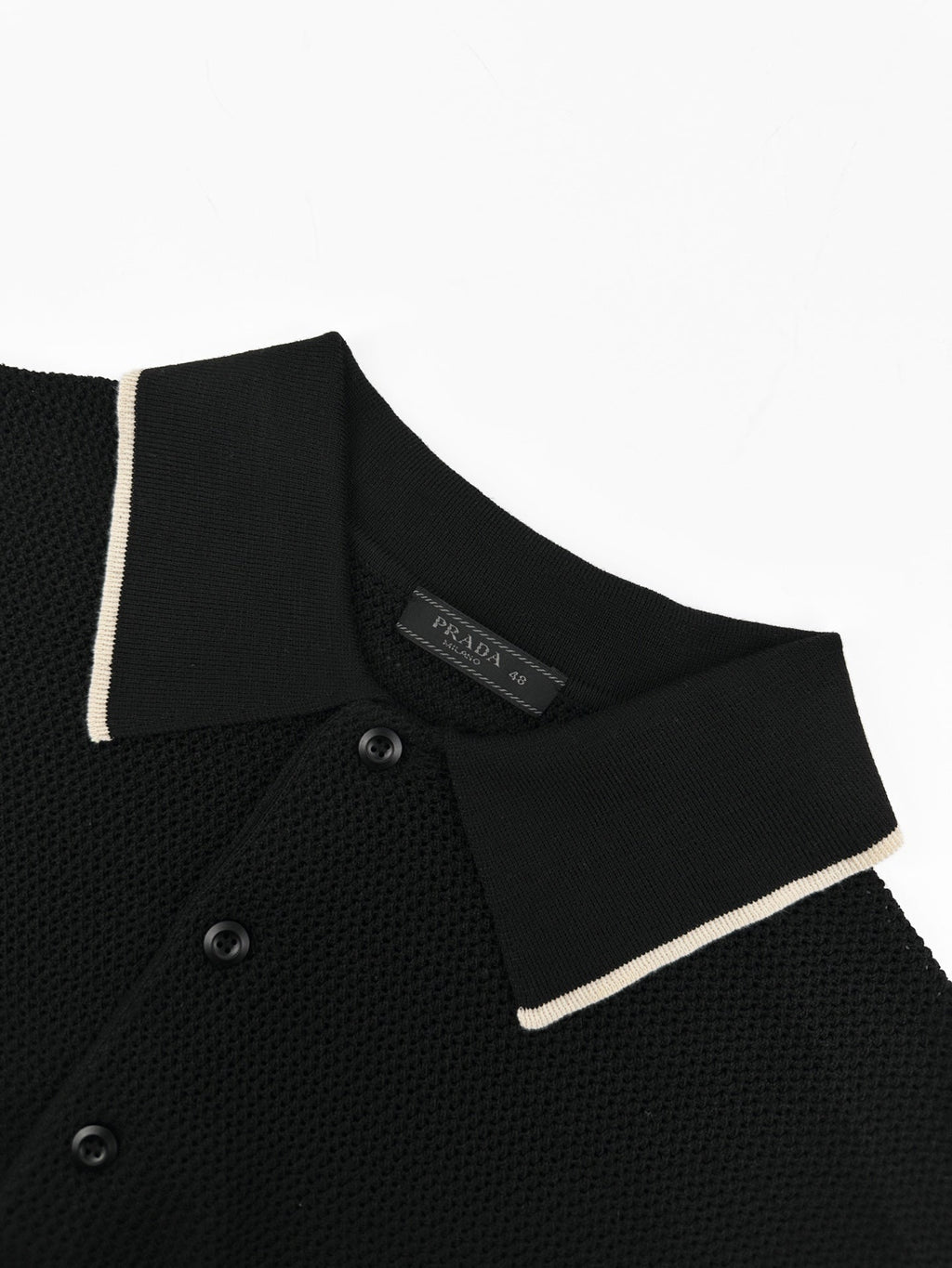 2026 New Triangle Brand Logo Mesh Polo Neck Knit Top (CC983-A75)