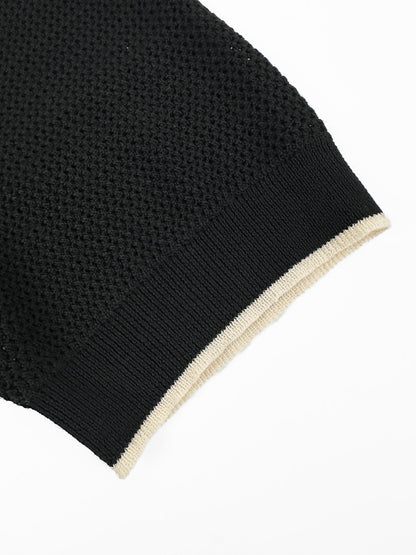 2026 New Triangle Brand Logo Mesh Polo Neck Knit Top (CC983-A75)
