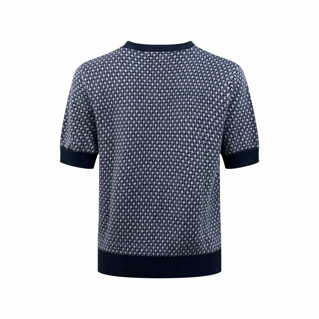 2026 Women's CD Jacquard Embroidered Short-Sleeved Jumper (DD110)