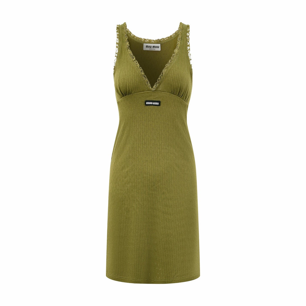 2026 Women's MM Lace-Trimmed Spaghetti-Strap Dress (FF739)