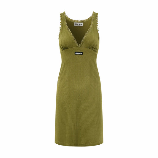2026 Women's MM Lace-Trimmed Spaghetti-Strap Dress (FF739)