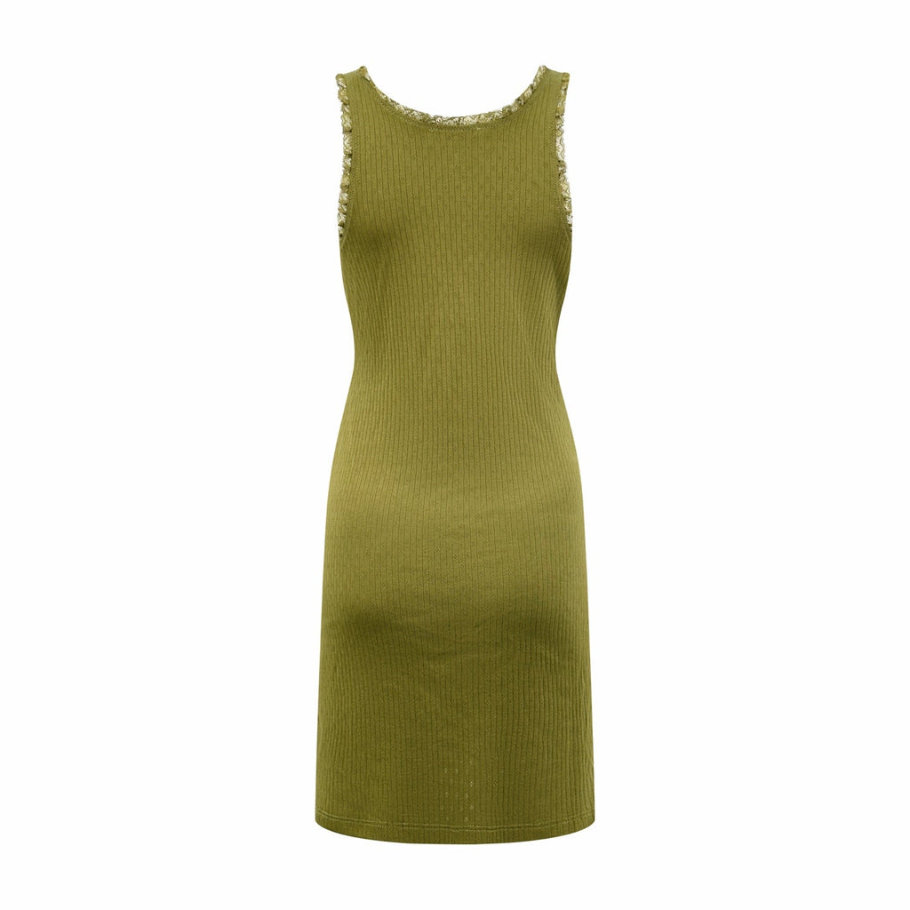 2026 Women's MM Lace-Trimmed Spaghetti-Strap Dress (FF739)