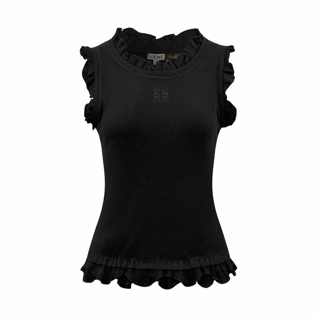 2026 Women's Way Embroidered Ruffle Tank Top (DD129)