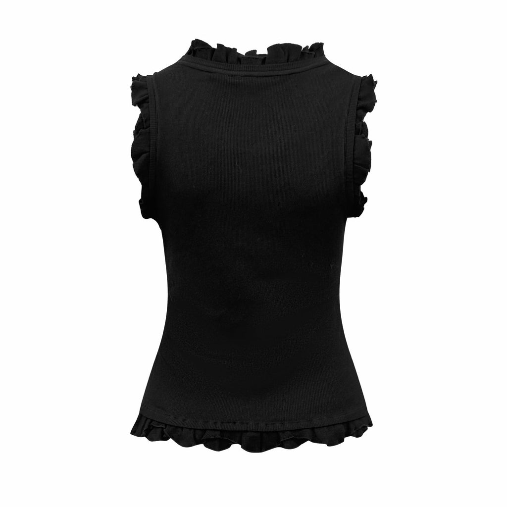2026 Women's Way Embroidered Ruffle Tank Top (DD129)