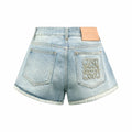 2026 Women's Way Embroidered Leather Denim Shorts (EE422)