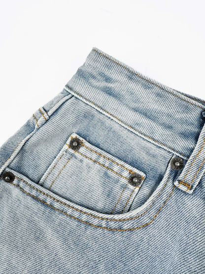 2026 Women's Way Embroidered Leather Denim Shorts (EE422)