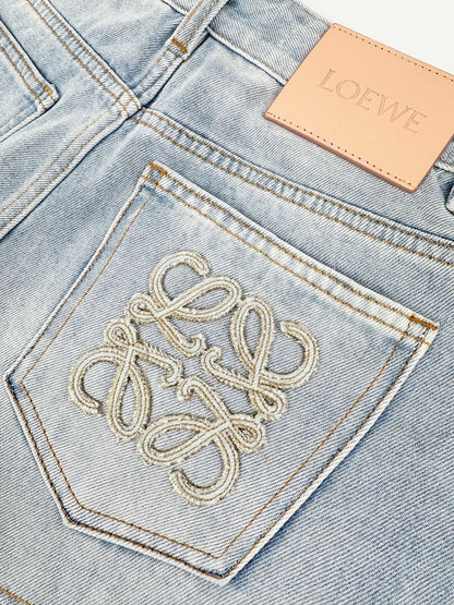 2026 Women's Way Embroidered Leather Denim Shorts (EE422)