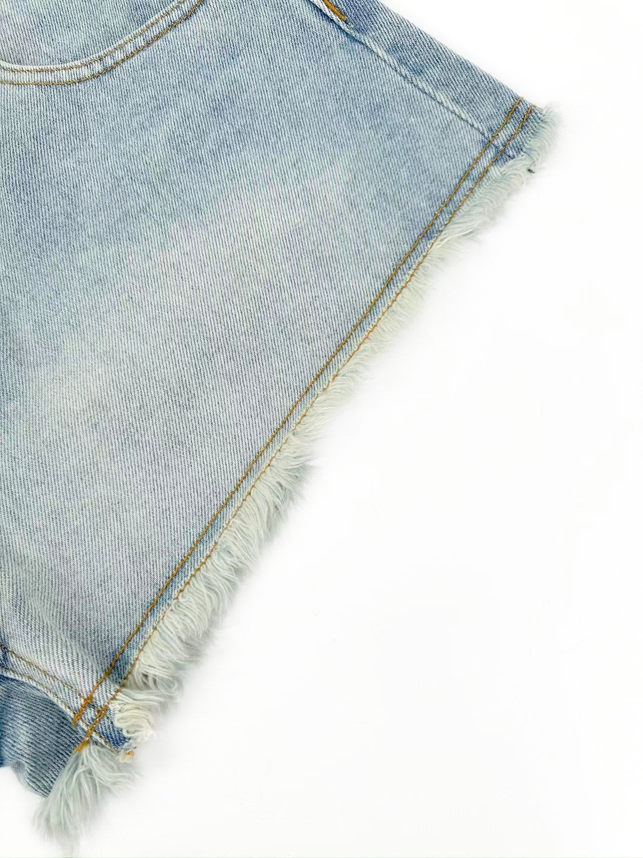 2026 Women's Way Embroidered Leather Denim Shorts (EE422)
