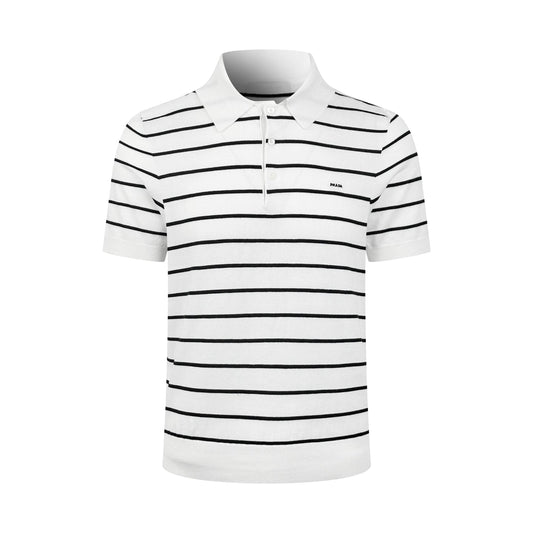 2026 New Triangle Brand Logo Striped Polo-Neck Knit (CC991-A70)