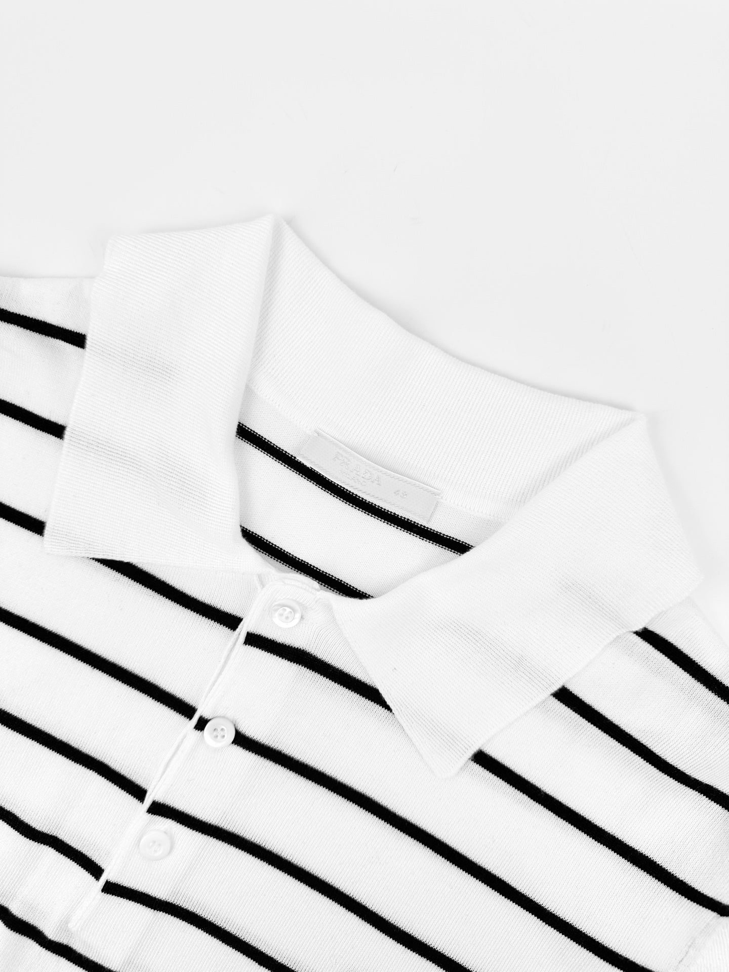 2026 New Triangle Brand Logo Striped Polo-Neck Knit (CC991-A70)