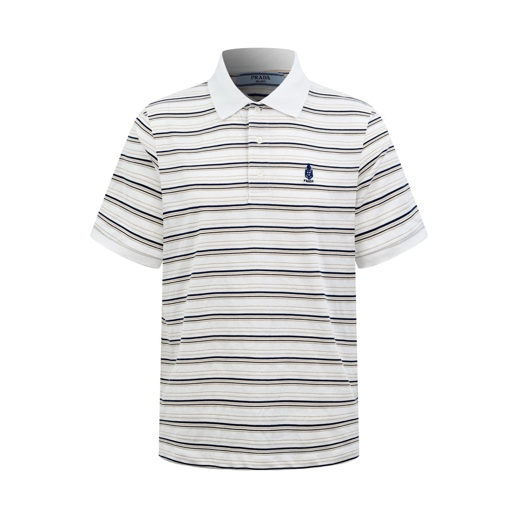 2026 New Triangle Brand Logo Striped Polo Shirt (CC992-A60)