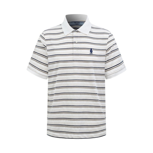 2026 New Triangle Brand Logo Striped Polo Shirt (CC992-A60)