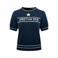 2026 Women's CD Embroidered Short-Sleeved Sweater (DD132)