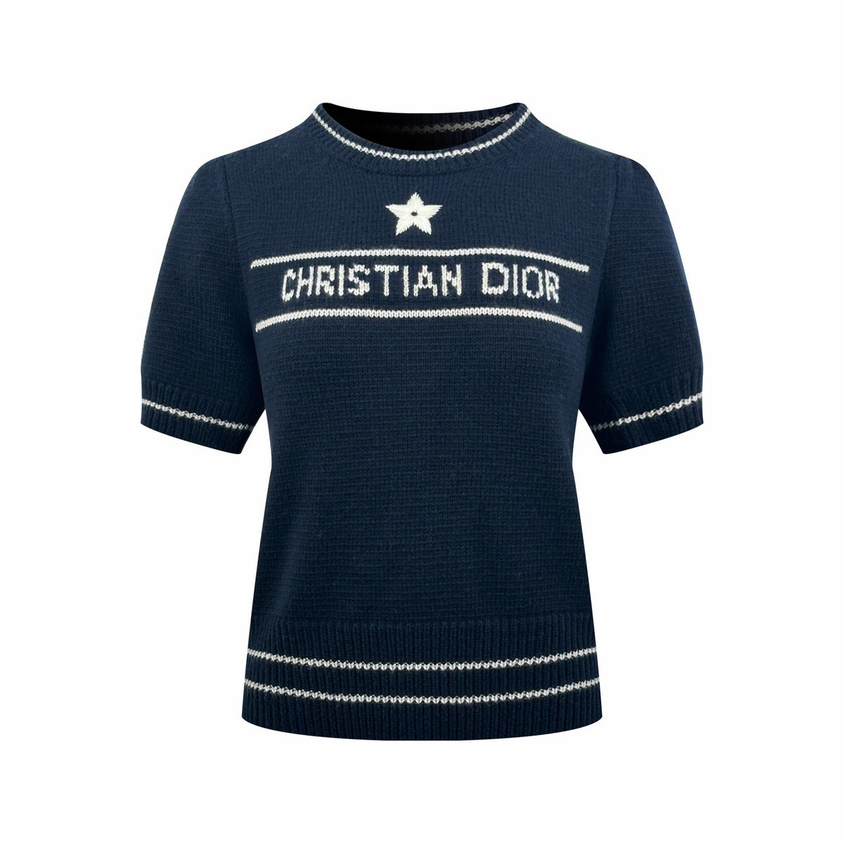 2026 Women's CD Embroidered Short-Sleeved Sweater (DD132)
