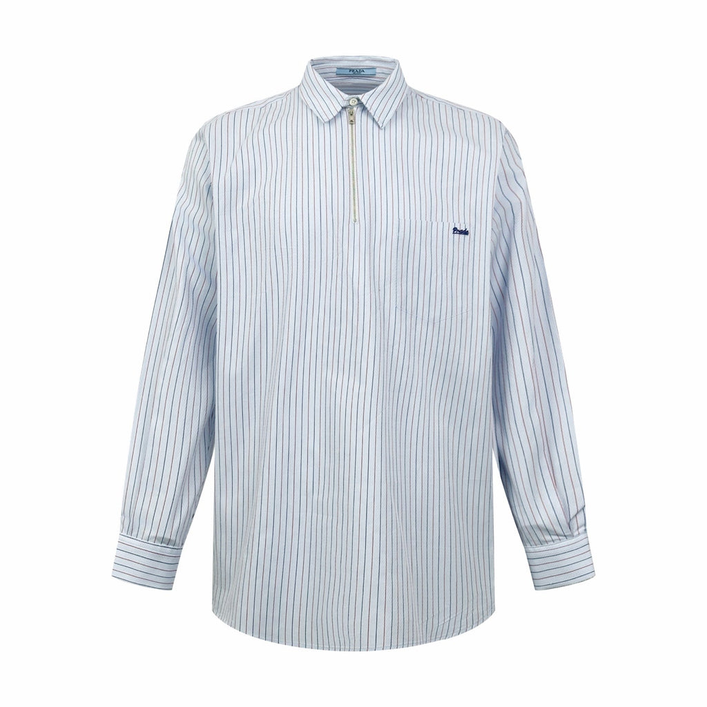 2026 Women's Triangle Brand Logo Striped Half-Zip Shirt (FF733)