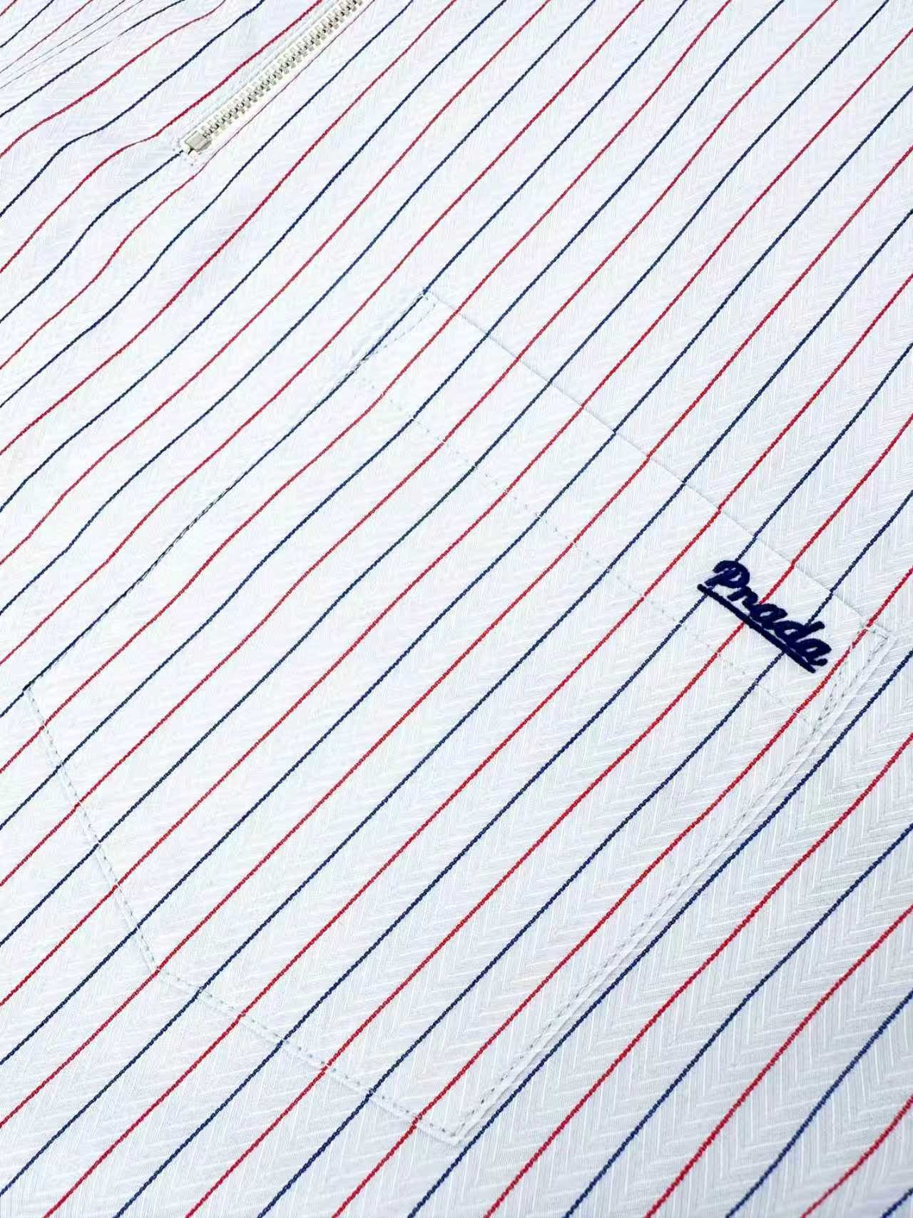 2026 Women's Triangle Brand Logo Striped Half-Zip Shirt (FF733)