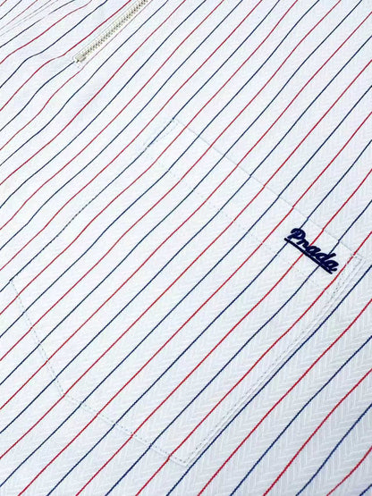 2026 Women's Triangle Brand Logo Striped Half-Zip Shirt (FF733)