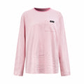2026 Women's MM Logo Striped Long-Sleeved Shirt (FF758)